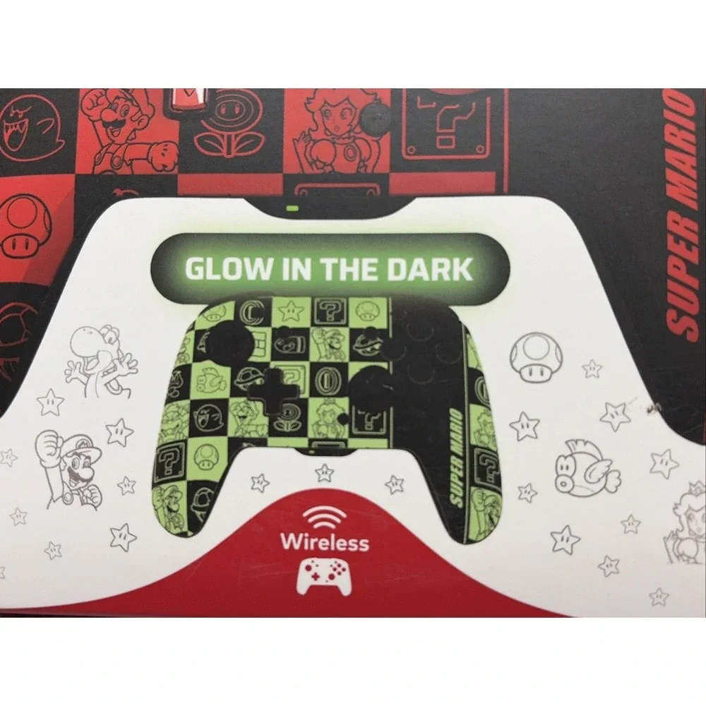 PDP REMATCH GLOW Enhanced Wireless Nintendo Switch Pro Controller - Super Mario
